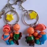 Llaveros de pesebre artesanal vista frente y revés