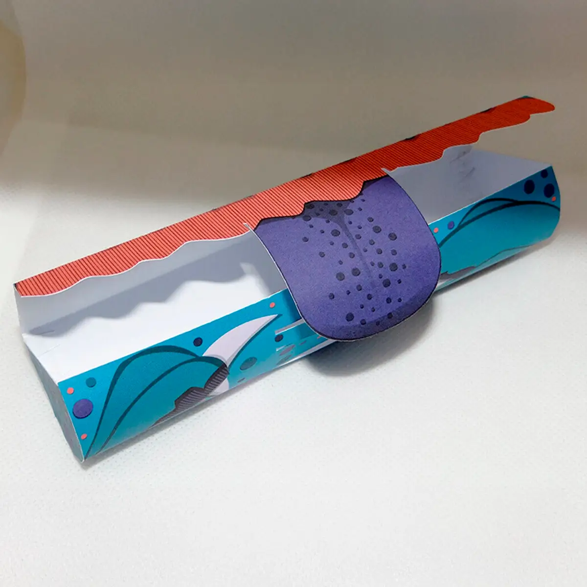 estructura interna de empaque halloween semicilíndrico abierto