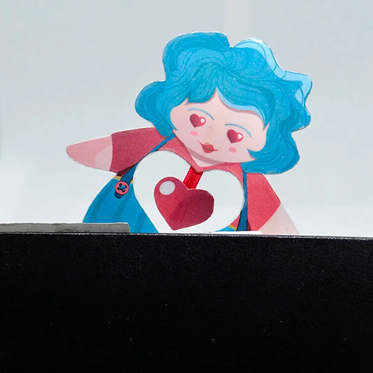 separador de libros romántico dentro de un cuaderno