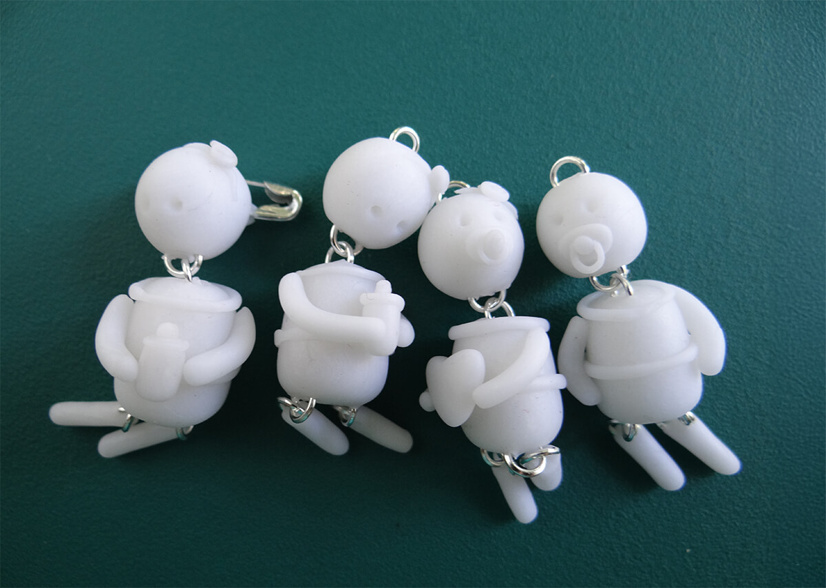 Personajes de baby shower en porcelanicrón sin pintar