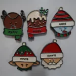 Imanes navideños personalizados con nombres y personajes