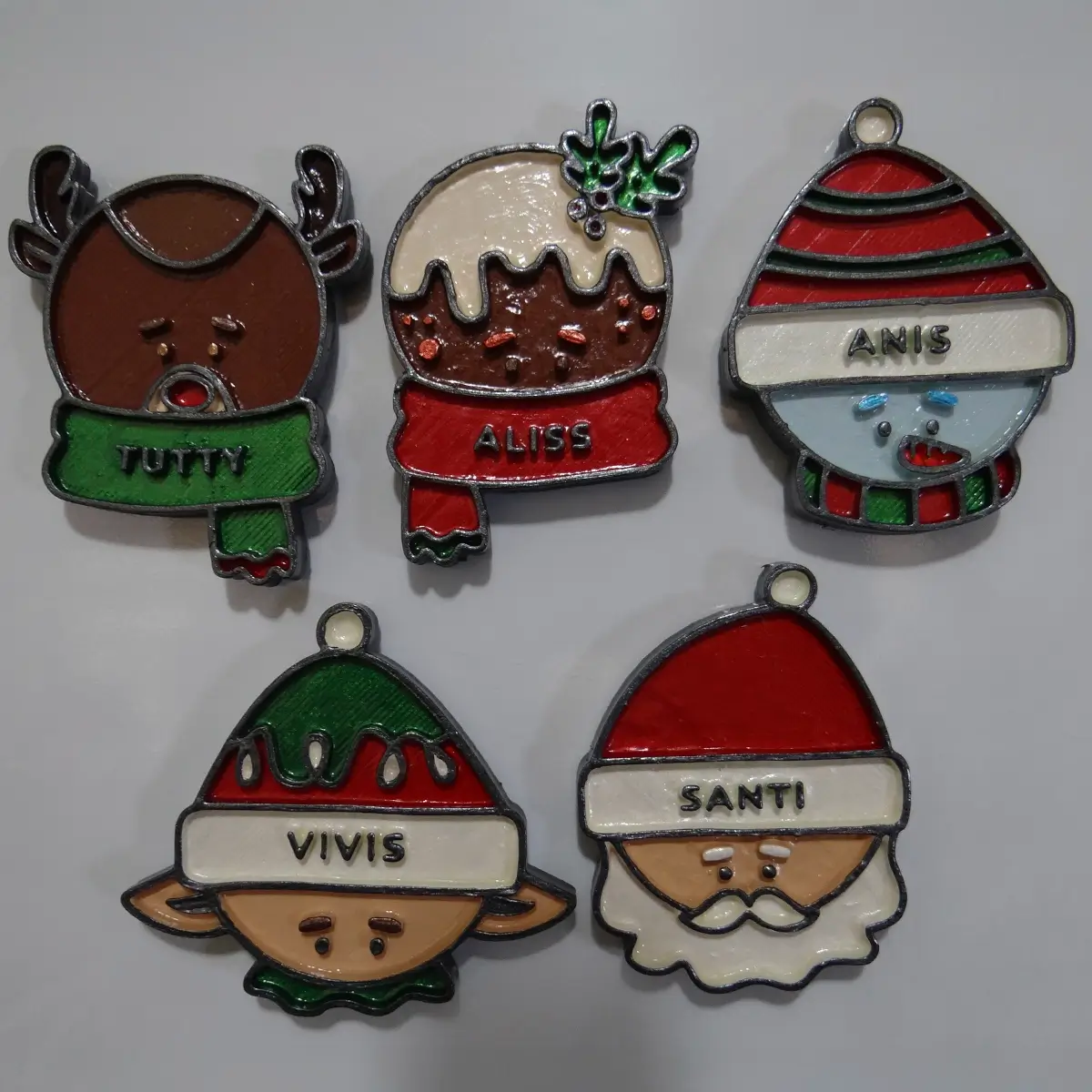 Imanes navideños personalizados con nombres y personajes