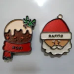 Detalle de imanes de galleta de jengibre y Papá Noel personalizados