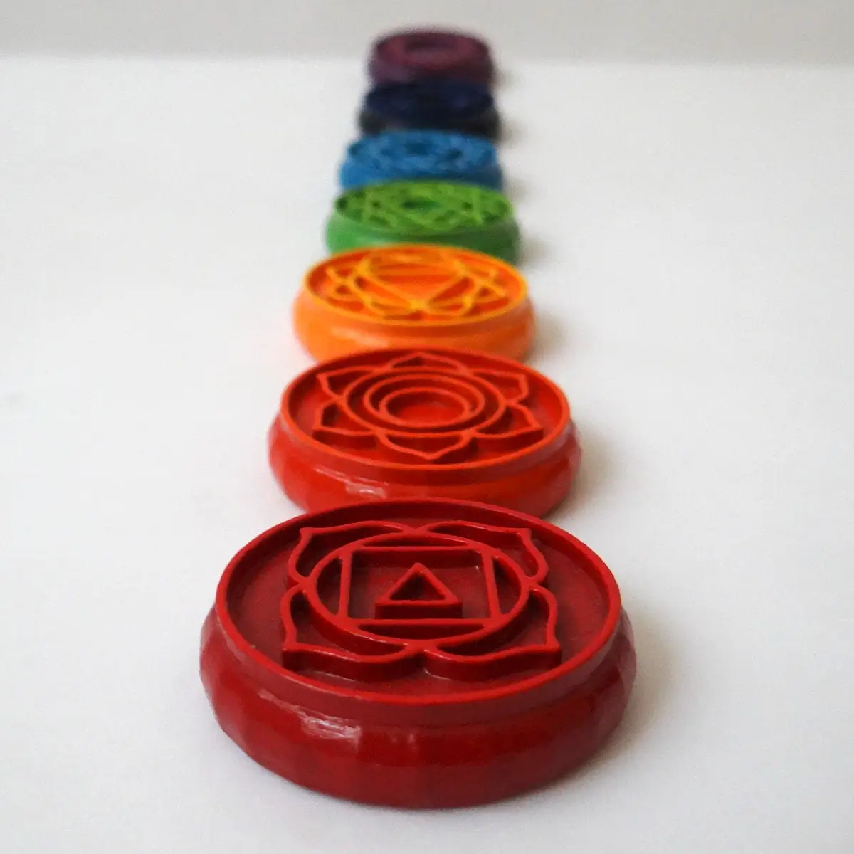 Colección completa de 7 chakras en orden vertical