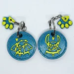 Llaveros con personajes Paila y Flecha pintados a mano