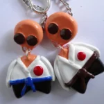 Llaveros planos de Hapkido azul y marrón