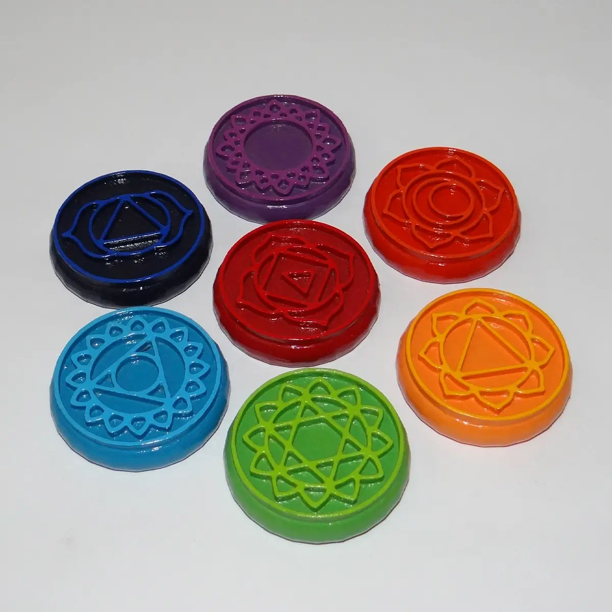 Set de chakras en composición circular artística